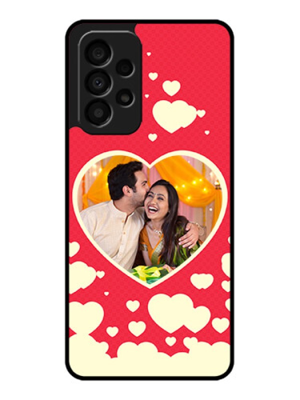 Custom Galaxy A33 5G Custom Glass Mobile Case - Love Symbols Phone Cover Design