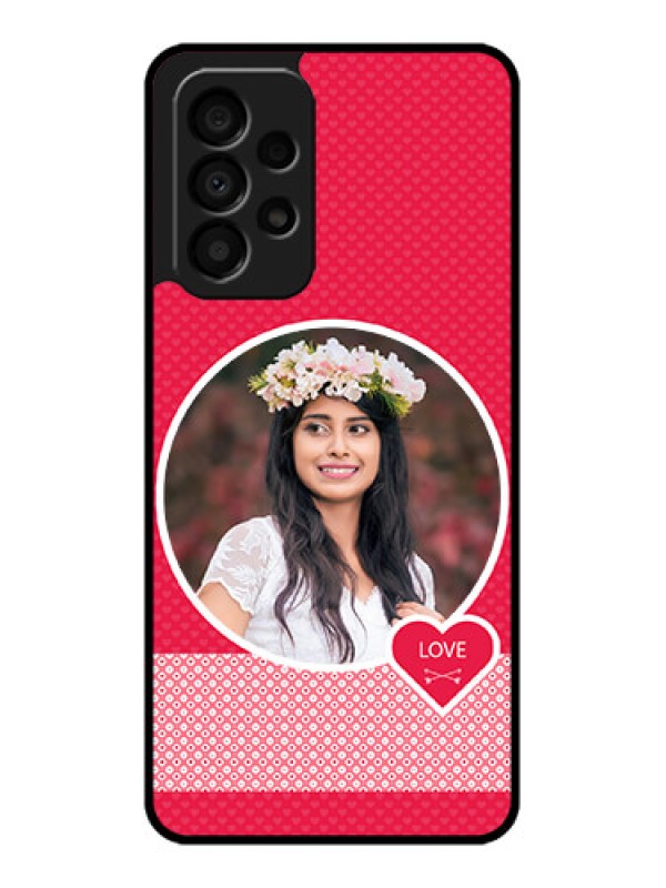 Custom Galaxy A33 5G Personalised Glass Phone Case - Pink Pattern Design