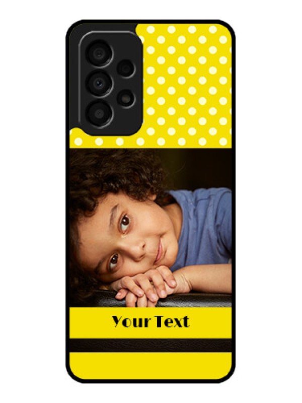 Custom Galaxy A33 5G Custom Glass Phone Case - Bright Yellow Case Design