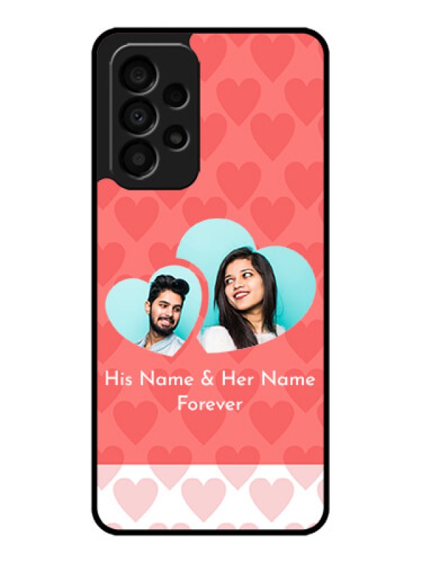 Custom Galaxy A33 5G Personalized Glass Phone Case - Couple Pic Upload Design