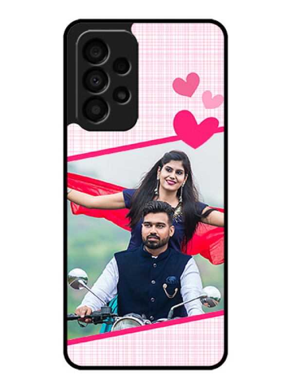 Custom Galaxy A33 5G Custom Glass Phone Case - Love Shape Heart Design
