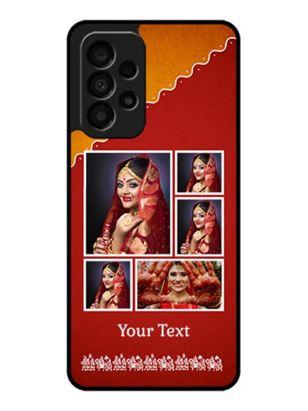 Custom Galaxy A33 5G Personalized Glass Phone Case - Wedding Pic Upload Design