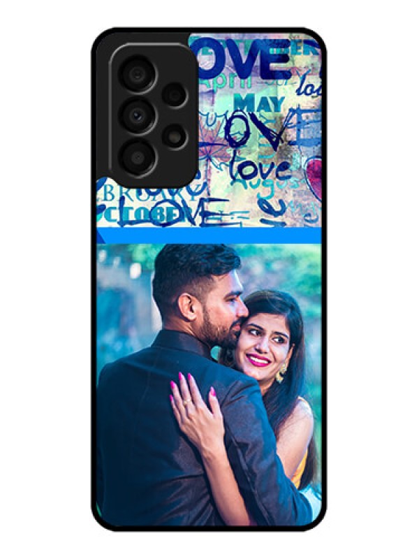 Custom Galaxy A33 5G Custom Glass Mobile Case - Colorful Love Design