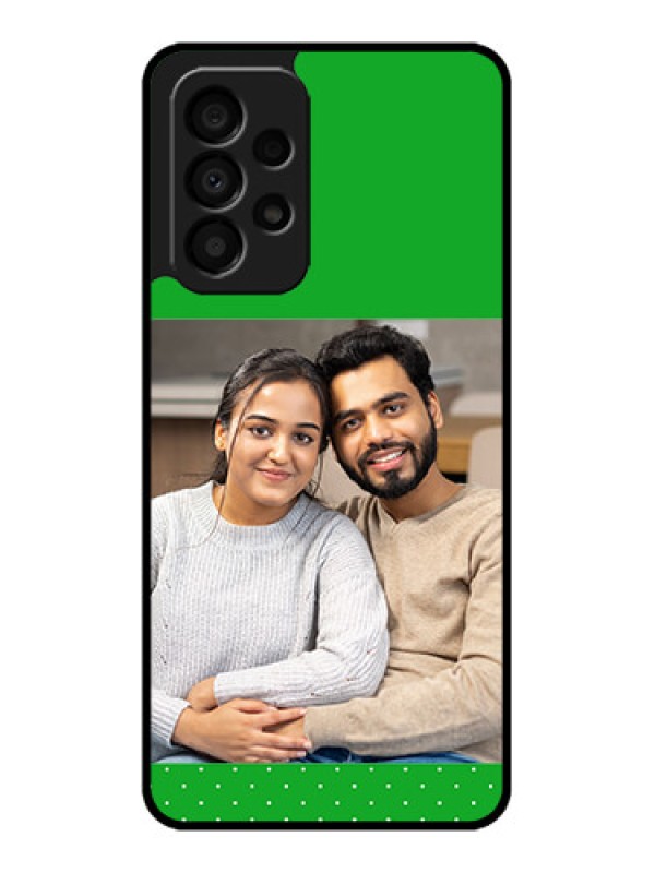 Custom Galaxy A33 5G Personalized Glass Phone Case - Green Pattern Design