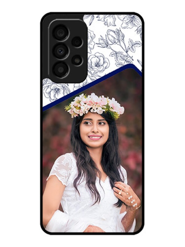 Custom Galaxy A33 5G Personalized Glass Phone Case - Premium Floral Design