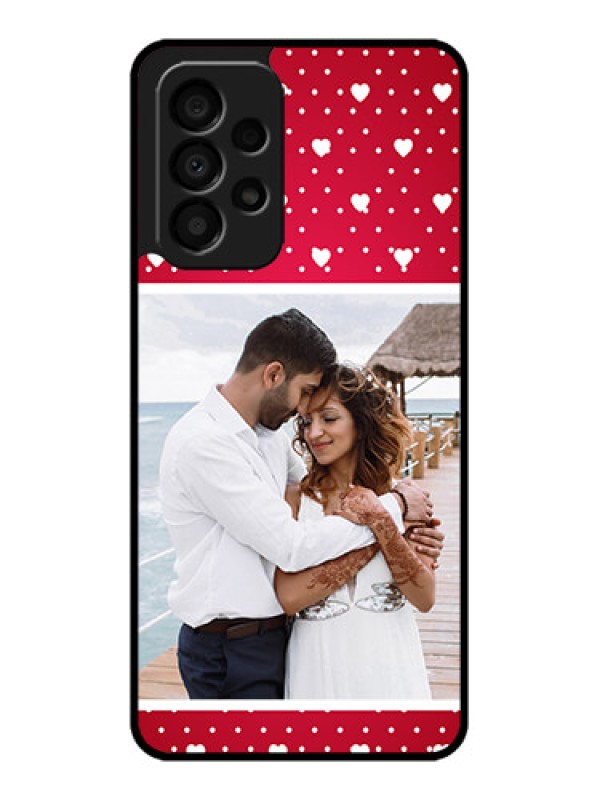 Custom Galaxy A33 5G Photo Printing on Glass Case - Hearts Mobile Case Design
