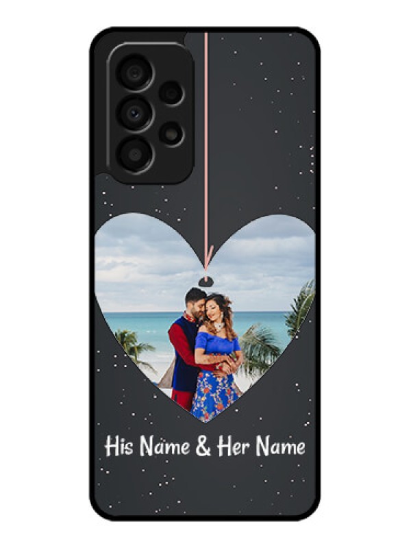 Custom Galaxy A33 5G Custom Glass Phone Case - Hanging Heart Design