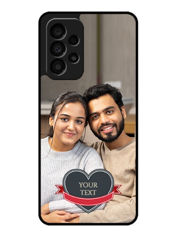 Custom Galaxy A33 5G Custom Glass Phone Case - Just Married Couple Design