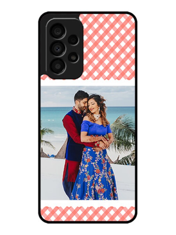 Custom Galaxy A33 5G Personalized Glass Phone Case - Pink Pattern Design