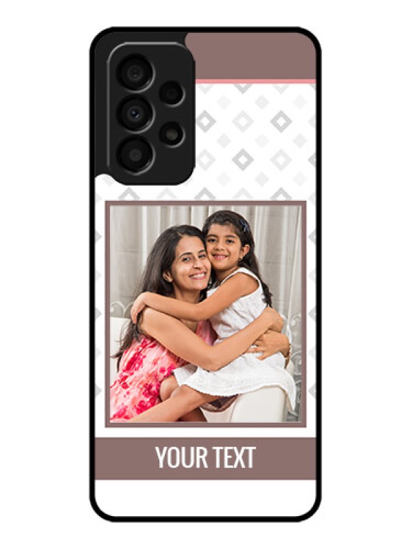 Custom Galaxy A33 5G Photo Printing on Glass Case - Simple Diamond Design