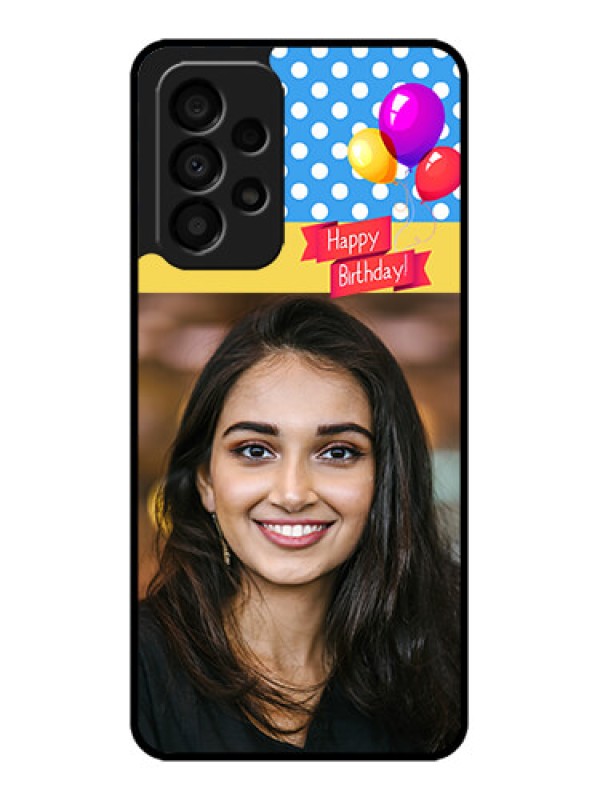 Custom Galaxy A33 5G Custom Glass Mobile Case - Happy Birthday Design