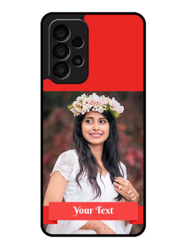 Custom Galaxy A33 5G Custom Glass Phone Case - Simple Red Color Design