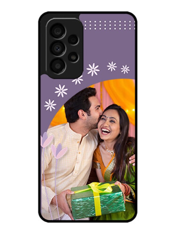 Custom Galaxy A33 5G Custom Glass Mobile Case - Lavender flowers design