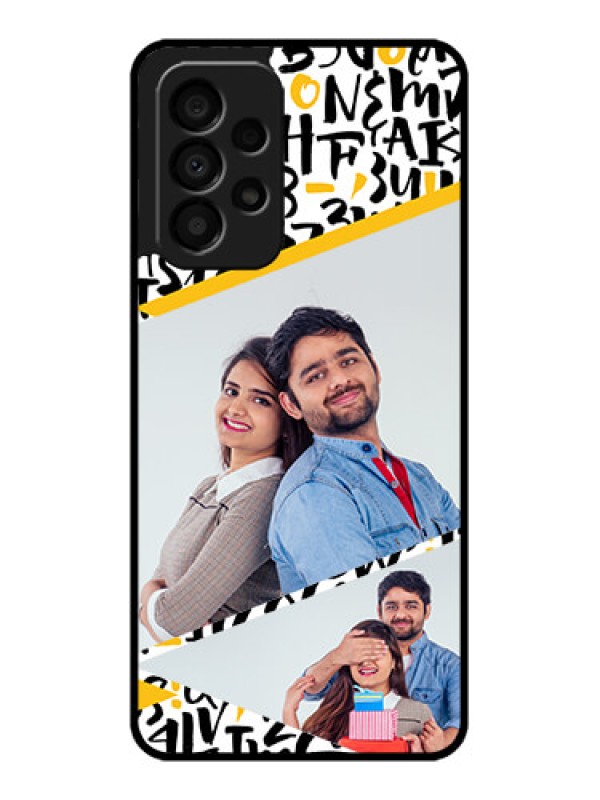 Custom Galaxy A33 5G Custom Glass Mobile Case - Letters Pattern Design