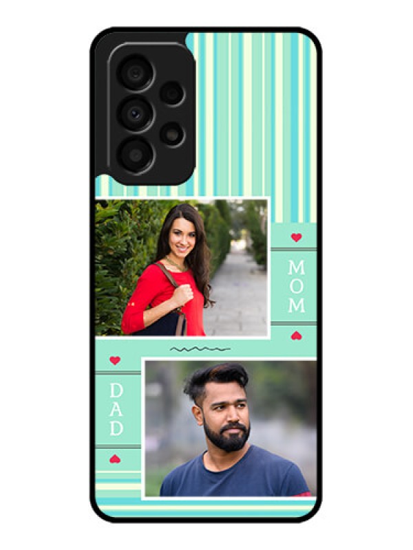 Custom Galaxy A33 5G Custom Glass Phone Case - Mom & Dad Pic Design