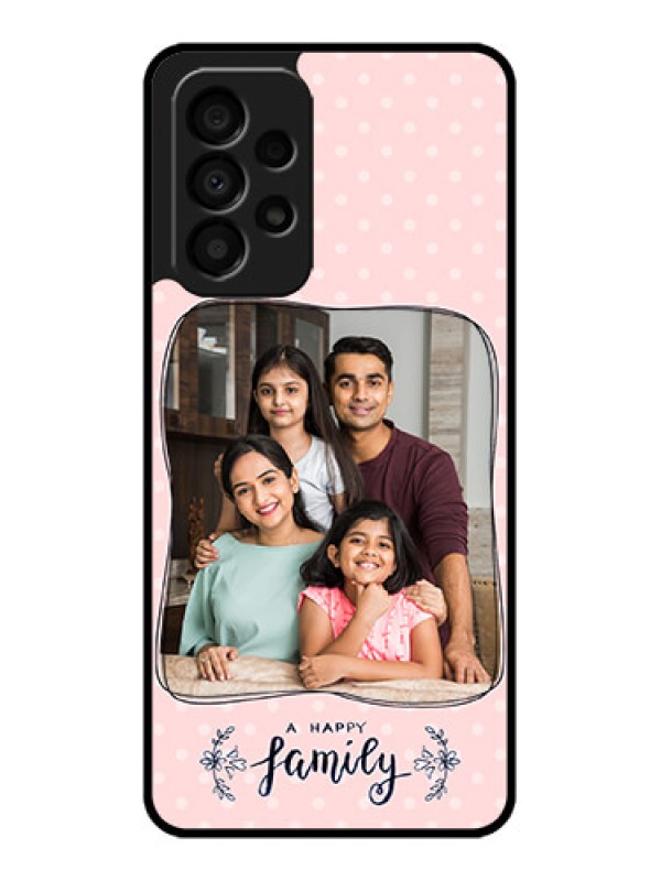 Custom Galaxy A33 5G Custom Glass Phone Case - Family with Dots Design