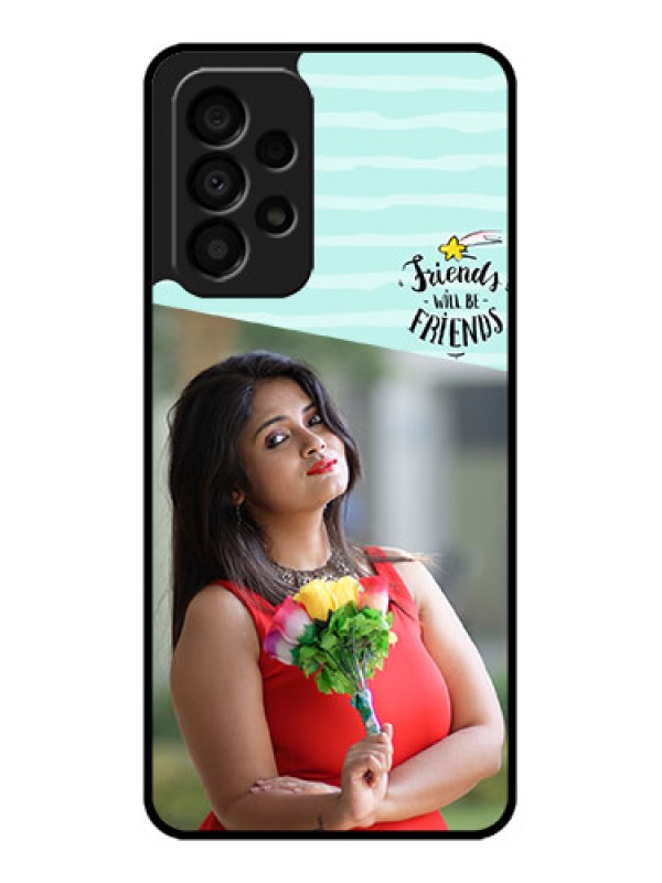 Custom Galaxy A33 5G Custom Glass Phone Case - Friends Picture Icon Design
