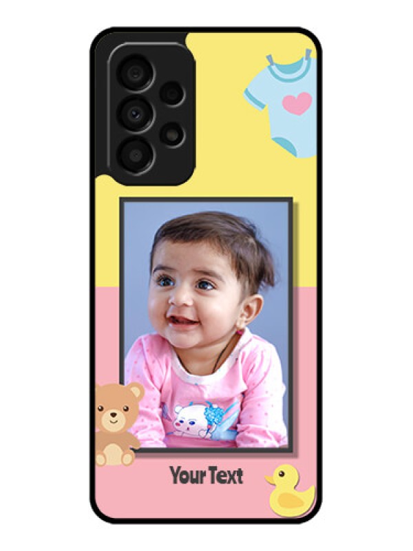 Custom Galaxy A33 5G Photo Printing on Glass Case - Kids 2 Color Design