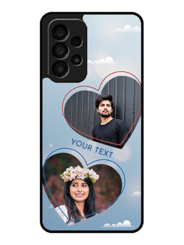 Custom Galaxy A33 5G Custom Glass Mobile Case - Blue Color Couple Design