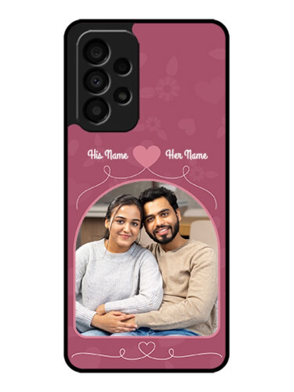 Custom Galaxy A33 5G Photo Printing on Glass Case - Love Floral Design