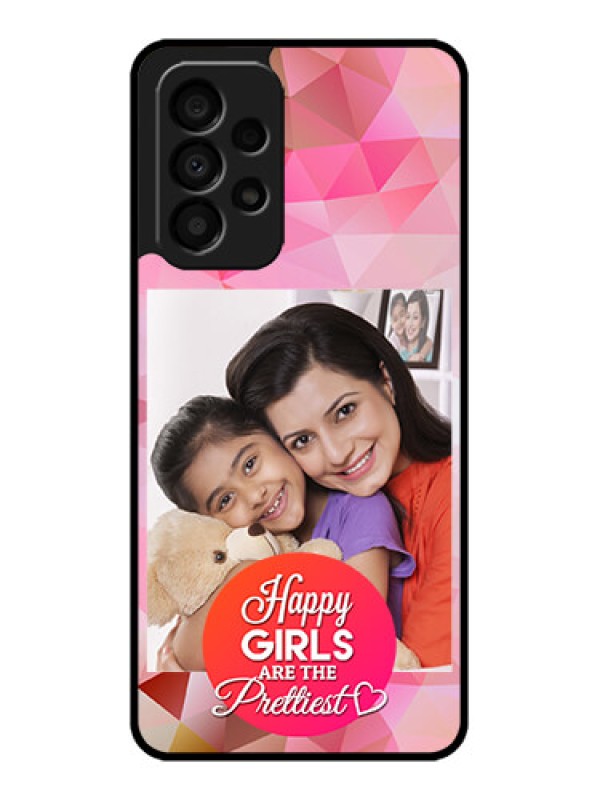 Custom Galaxy A33 5G Photo Printing on Glass Case - Abstract Triangle Design