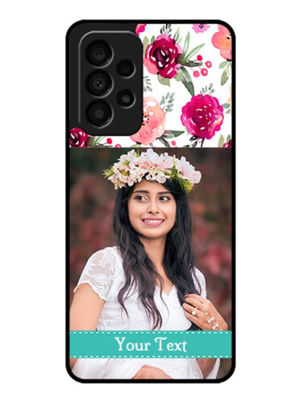 Custom Galaxy A33 5G Custom Glass Phone Case - Watercolor Floral Design