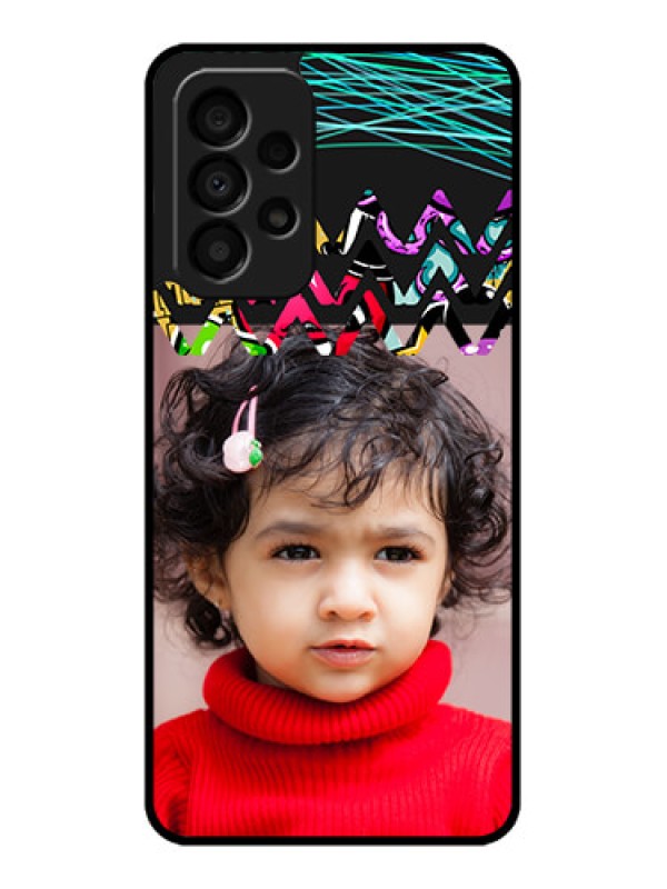 Custom Galaxy A33 5G Personalized Glass Phone Case - Neon Abstract Design