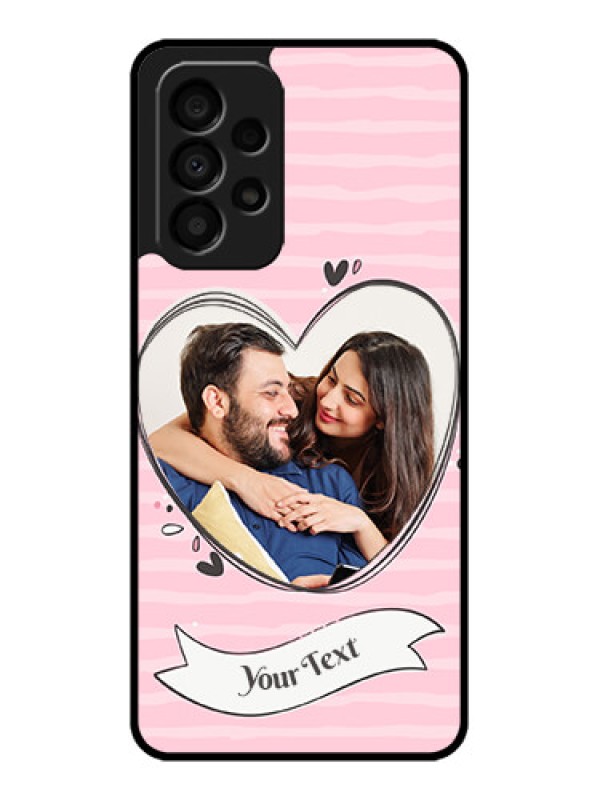 Custom Galaxy A33 5G Custom Glass Phone Case - Vintage Heart Design