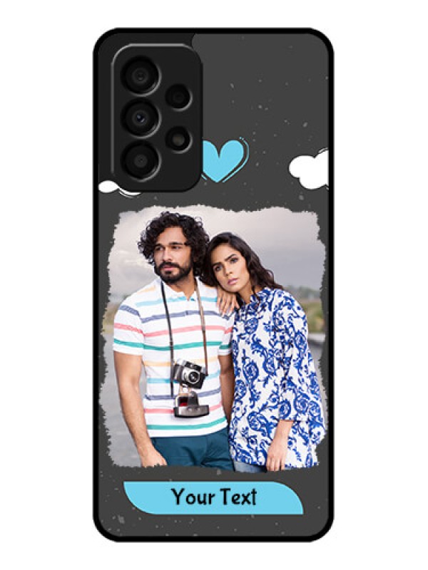Custom Galaxy A33 5G Custom Glass Phone Case - Splashes with love doodles Design