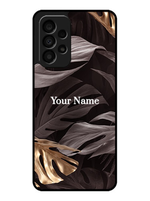 Custom Galaxy A33 5G Personalised Glass Phone Case - Wild Leaves digital paint Design