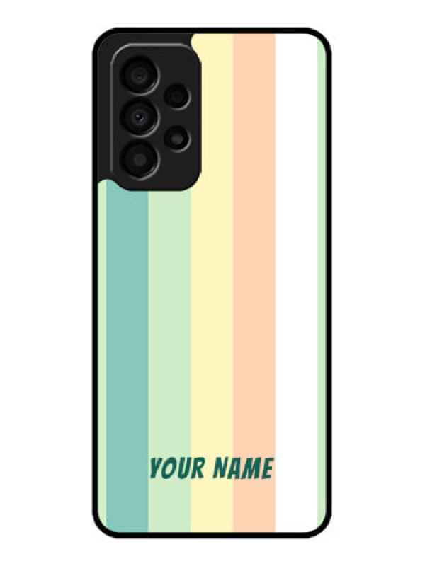 Custom Galaxy A33 5G Photo Printing on Glass Case - Multi-colour Stripes Design