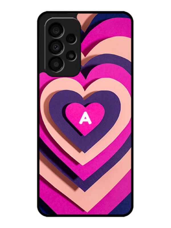 Custom Galaxy A33 5G Custom Glass Mobile Case - Cute Heart Pattern Design