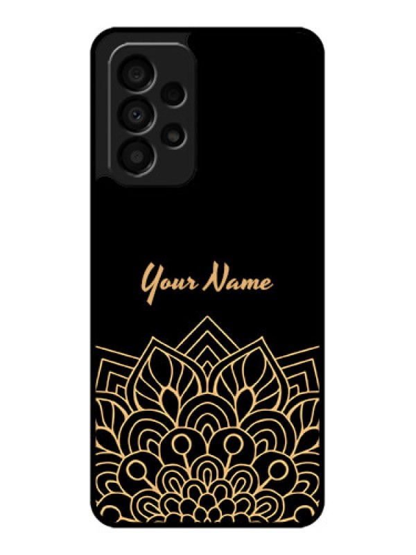 Custom Galaxy A33 5G Custom Glass Phone Case - Golden mandala Design