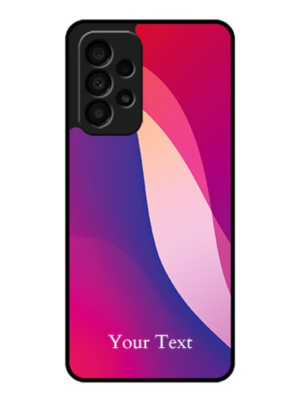 Custom Galaxy A33 5G Personalized Glass Phone Case - Digital abstract Overlap Design