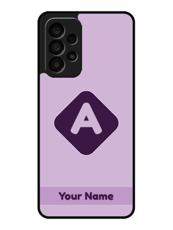 Custom Galaxy A33 5G Custom Glass Mobile Case - Custom Letter in curved badge Design