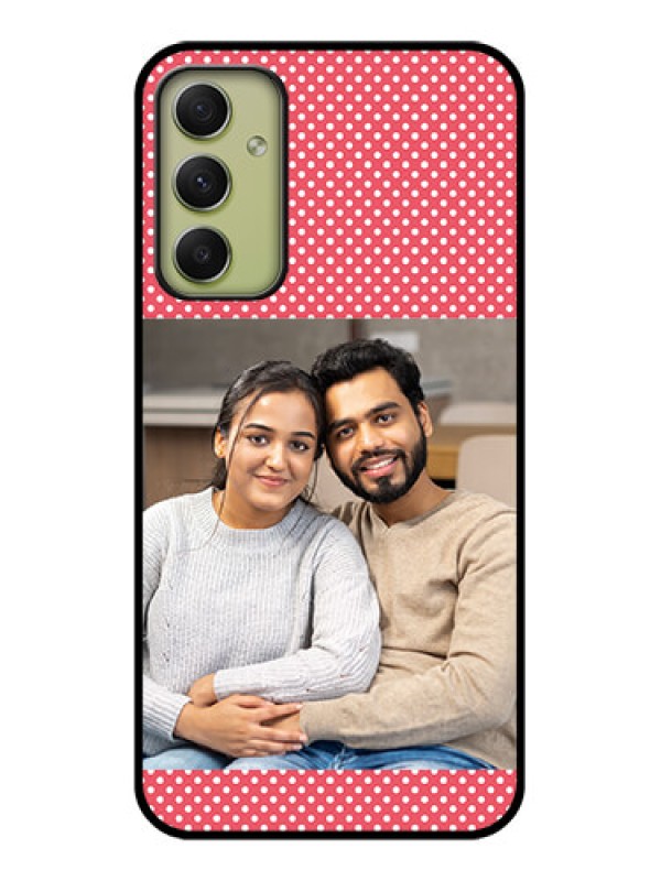 Custom Galaxy A34 5G Custom Glass Phone Case - White Dotted Design