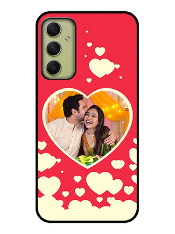Custom Galaxy A34 5G Custom Glass Mobile Case - Love Symbols Phone Cover Design