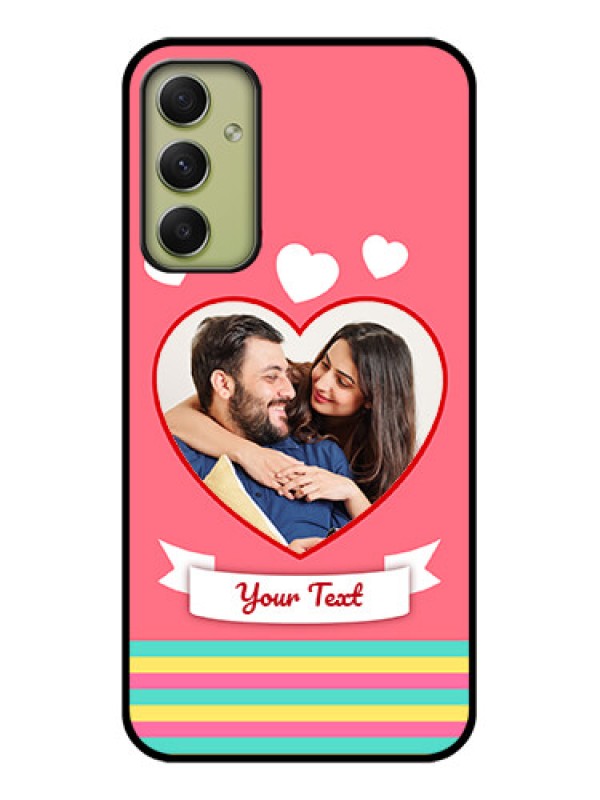 Custom Galaxy A34 5G Photo Printing on Glass Case - Love Doodle Design