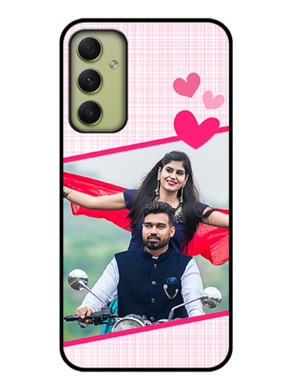 Custom Galaxy A34 5G Custom Glass Phone Case - Love Shape Heart Design