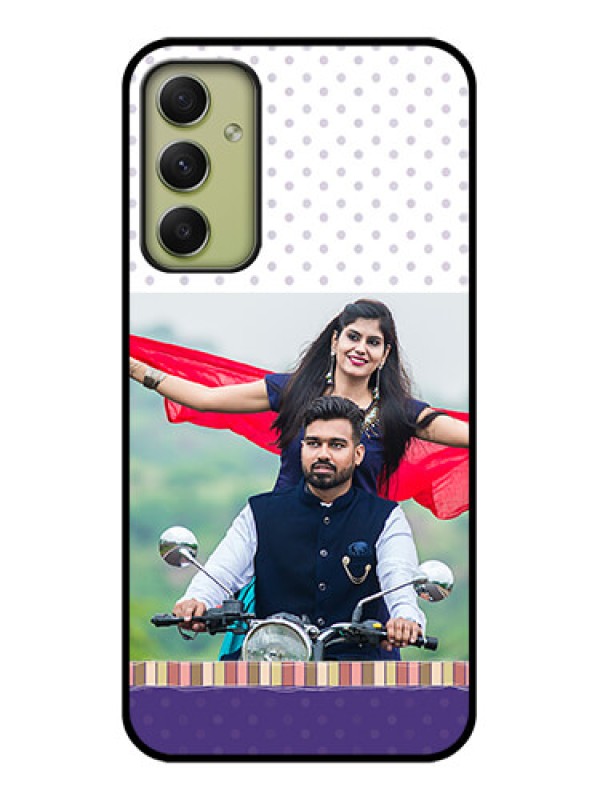 Custom Galaxy A34 5G Photo Printing on Glass Case - Cute Family Design