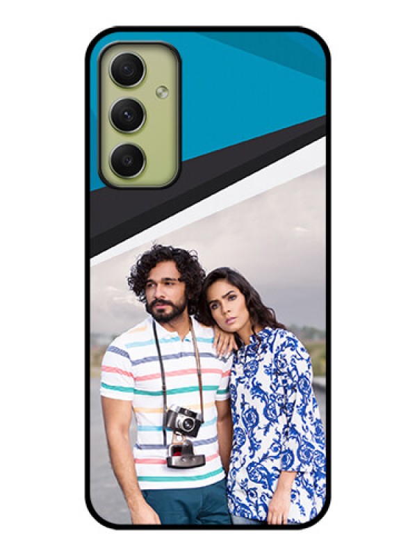 Custom Galaxy A34 5G Photo Printing on Glass Case - Simple Pattern Photo Upload Design