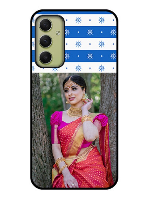 Custom Galaxy A34 5G Photo Printing on Glass Case - Snow Pattern Design