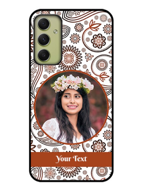 Custom Galaxy A34 5G Custom Glass Mobile Case - Abstract Flower Design