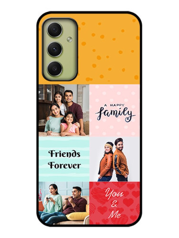Custom Galaxy A34 5G Personalized Glass Phone Case - Images with Quotes Design