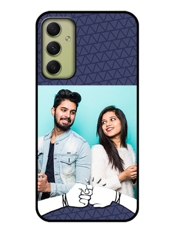 Custom Galaxy A34 5G Photo Printing on Glass Case - with Best Friends Design