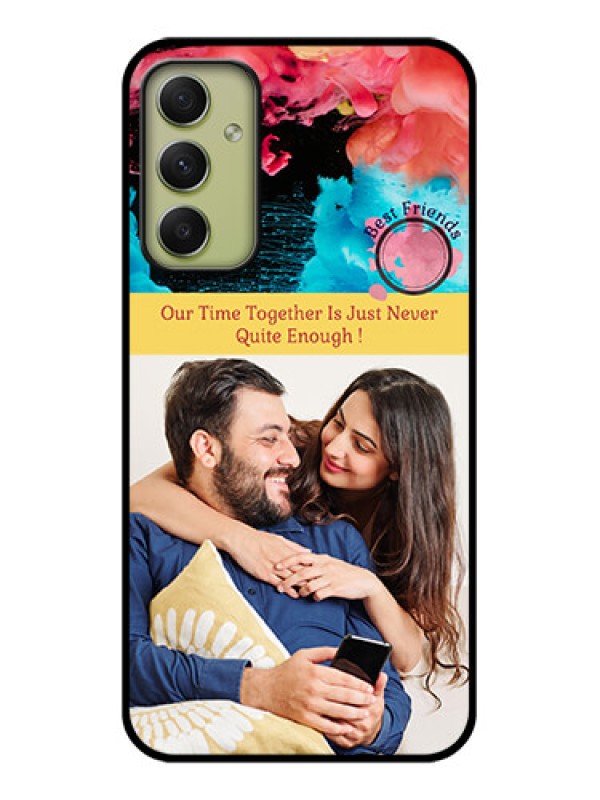 Custom Galaxy A34 5G Custom Glass Mobile Case - Quote with Acrylic Painting Design