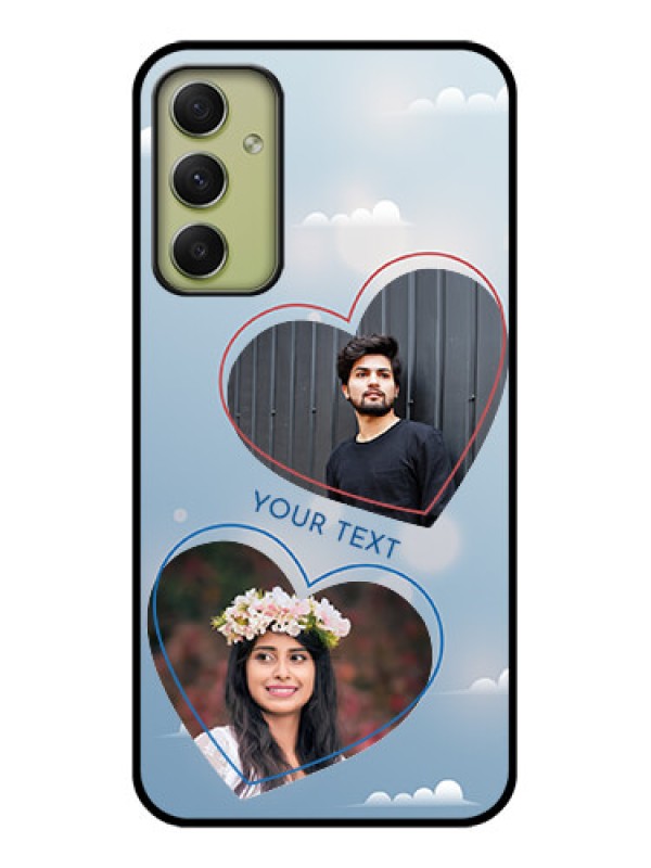 Custom Galaxy A34 5G Custom Glass Mobile Case - Blue Color Couple Design