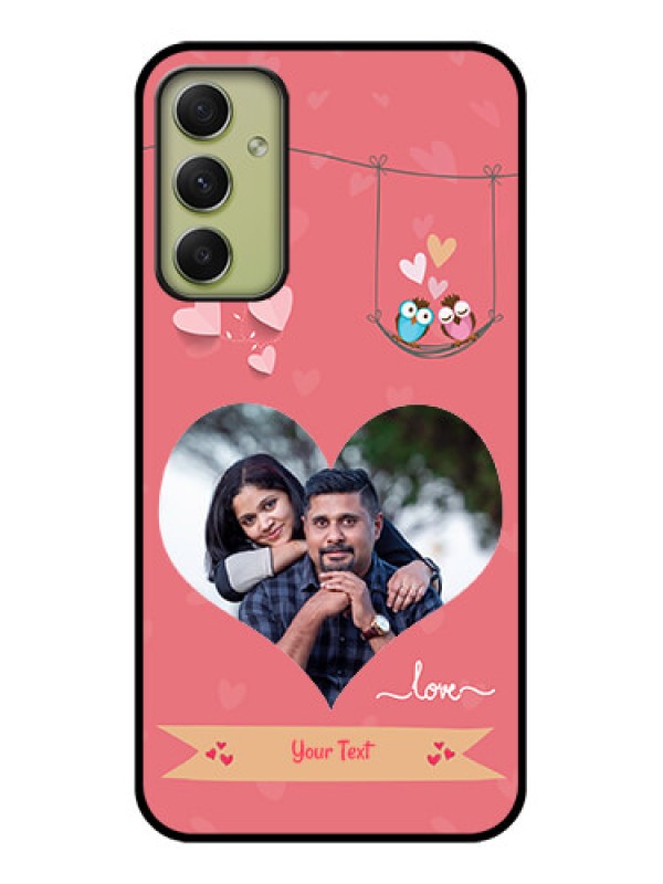 Custom Galaxy A34 5G Personalized Glass Phone Case - Peach Color Love Design