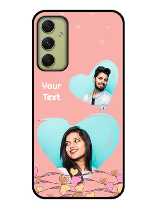 Custom Galaxy A34 5G Custom Glass Mobile Case - Love Doodle Design