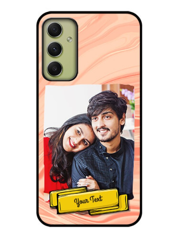 Custom Galaxy A34 5G Personalized Glass Phone Case - Marble Texture Design